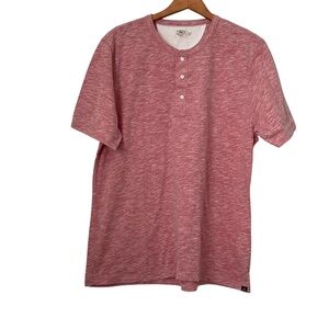 FAHERTY Men's Henley Short Sleeve T-Shirt  XL Red Summer Beach Comfort Casual